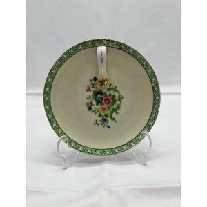 Hand Painted Noritake Finger Loop Dish Bon Bon Plate Flowers Gold Japan